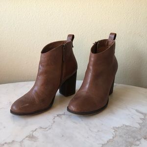 B.P. Brown Heeled Booties 7.5